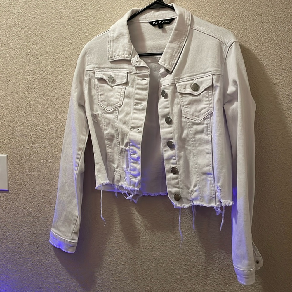 V.I.P Jeans white denim jacket.
